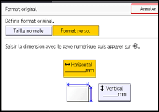 Illustration de l'écran du panneau de commande