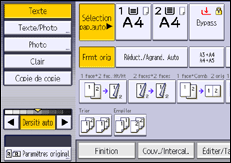 Illustration de l'écran du panneau de commande