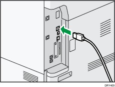 Illustration du raccordement du câble USB
