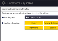 Illustration de l'écran du panneau de commande
