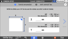 Illustration de l'écran du panneau de commande