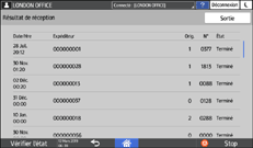 Illustration de l'écran du panneau de commande