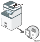 Illustration de l'enregistrement des données numérisées sur un support de stockage externe