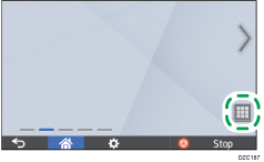 Illustration de l'écran du panneau de commande