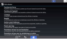 Illustration de l'écran du panneau de commande