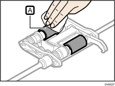 Illustration de l'unité d'alimentation papier de l'ADF avec légendes numérotées