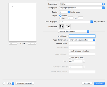 Illustration de l'écran Pilote