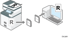 Illustration de l'enregistrement de données sur un dispositif de stockage de mémoire en utilisant la fonction scanner