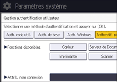 Illustration de l'écran du panneau de commande