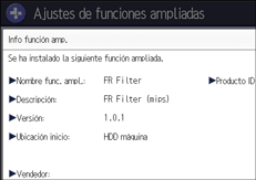 Illustration de l'écran du panneau de commande
