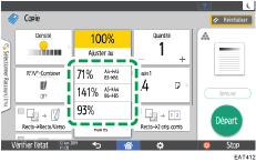 Illustration de l'écran du panneau de commande