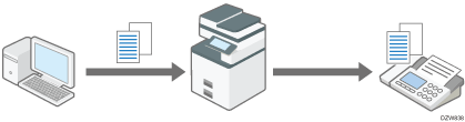 Illustration de l'envoi de fax depuis un ordinateur
