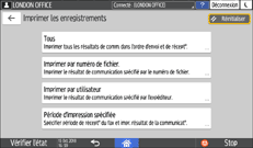 Illustration de l'écran du panneau de commande