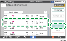 Illustration de l'écran du panneau de commande