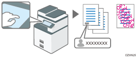 Illustration de la définition de la fonction permettant d'éviter tout oubli de documents ou l'impression de documents non authentifiés