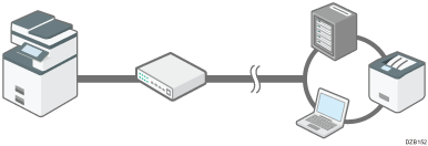Illustration d'un réseau local (LAN)