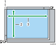Illustration de la zone de numérisation maximale de la vitre d'exposition