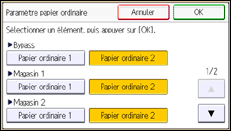 Illustration de l'écran du panneau de commande