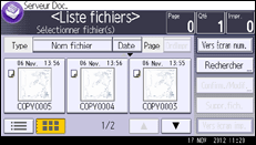 Illustration de l'écran du panneau de commande