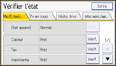 Illustration de l'écran du panneau de commande