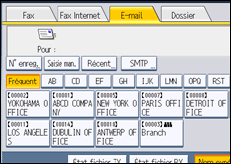 Illustration de l'écran du panneau de commande