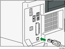 Illustration du raccordement du câble d'interface Ethernet