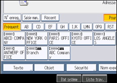 Illustration de l'écran du panneau de commande