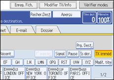 Illustration de l'écran du panneau de commande