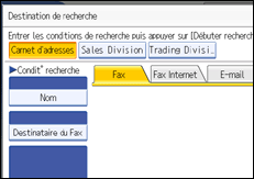 Illustration de l'écran du panneau de commande