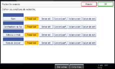 Illustration de l'écran du panneau de commande