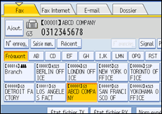 Illustration de l'écran du panneau de commande