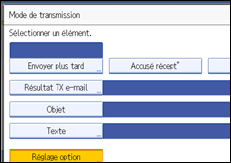 Illustration de l'écran du panneau de commande