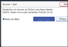 Illustration de l'écran du panneau de commande