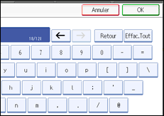 Illustration de l'écran du panneau de commande