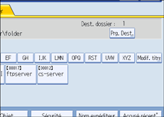 Illustration de l'écran du panneau de commande