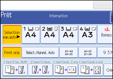 Illustration de l'écran du panneau de commande.