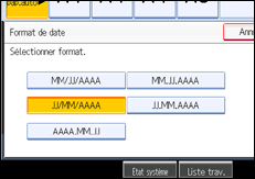 Illustration de l'écran du panneau de commande.