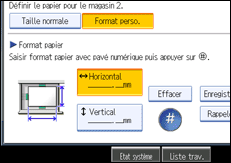 Illustration de l'écran du panneau de commande.