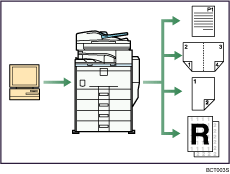 Illustration de l&apos;utilisation de cet appareil comme une imprimante
