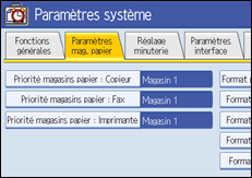 Illustration de l'écran du panneau de commande