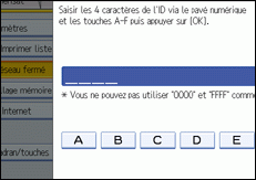 Illustration de l'écran du panneau de commande