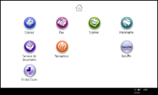 Illustration de l'écran du panneau de commande