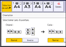 Illustration de l'écran du panneau de commande