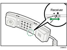 Illustration du réglage du volume récepteur du combiné