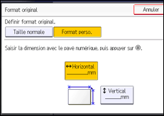 Illustration de l'écran du panneau de commande