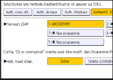 Illustration de l'écran du panneau de commande
