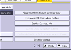 Illustration de l'écran du panneau de commande