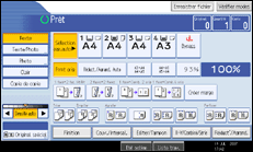 Illustration de l'écran du panneau de commande.