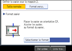Illustration de l'écran du panneau de commande.