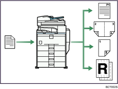 Illustration de l&apos;utilisation de l&apos;appareil comme un copieur